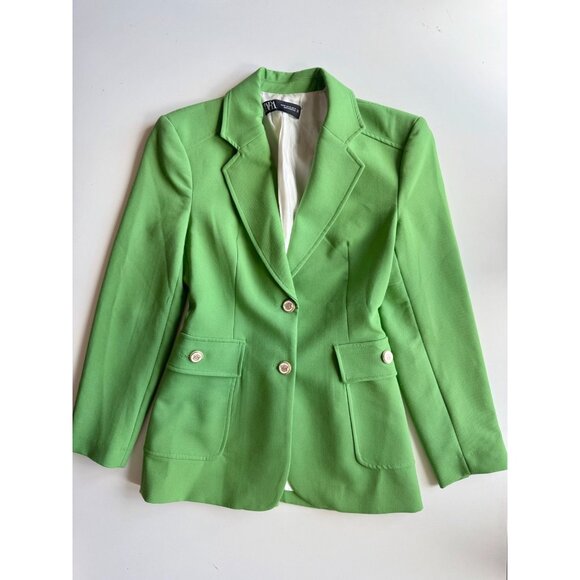 ZARA Green Oversized Single Breasted Blazer Suit Jacket, Size XS - Picture 5 of 16
